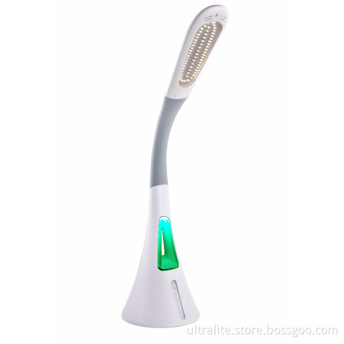 Gooseneck Dimmable Led Desk Lamp With Bladeless Fan And Usb Port